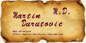 Martin Durutović vizit kartica